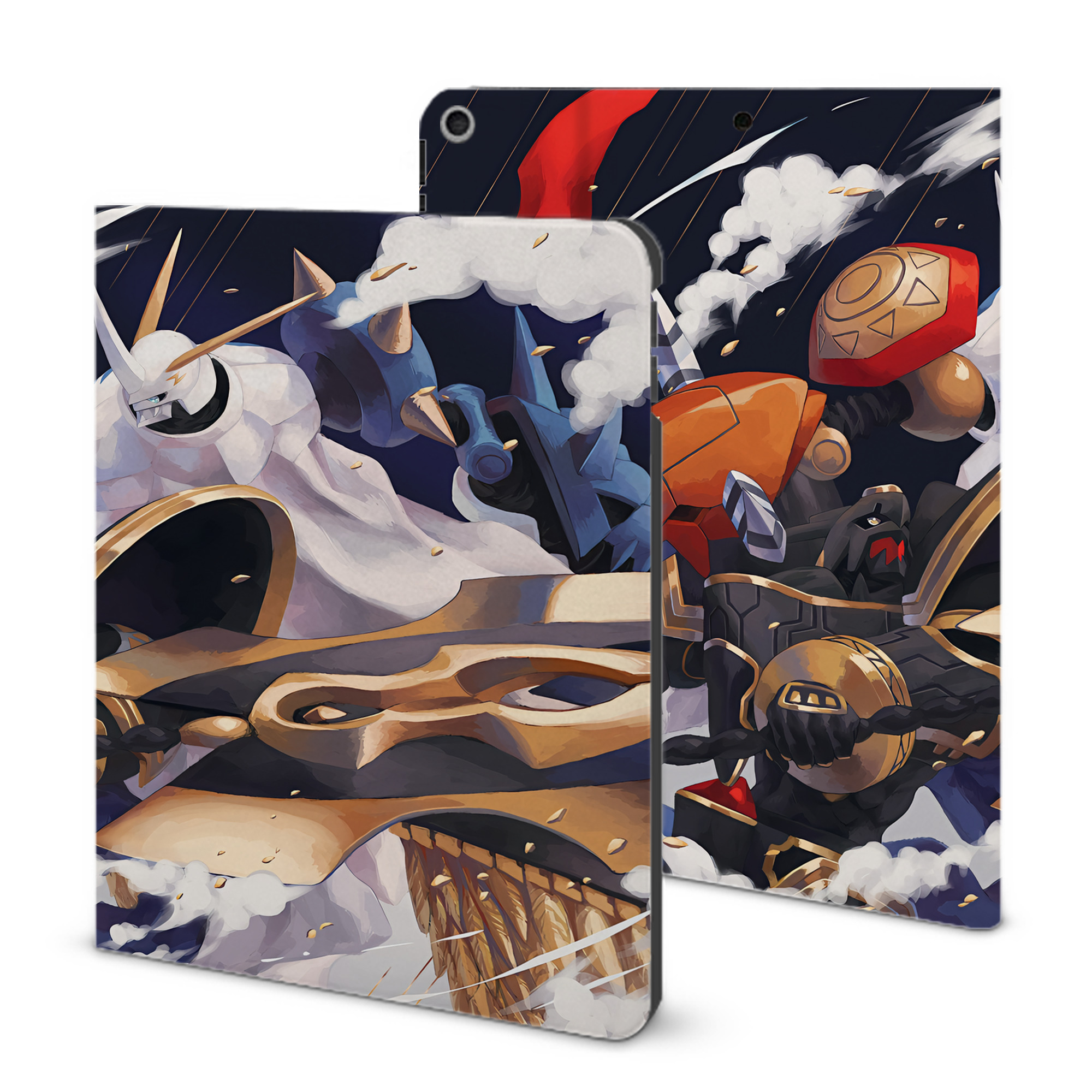 （画像用） Digimon デジタルモンスター/デジモン IPad ケース ブック型 PUレザー TPU 耐衝撃 軽量 薄型 ペン収納なし 全面保護 IPad 各モデル対応